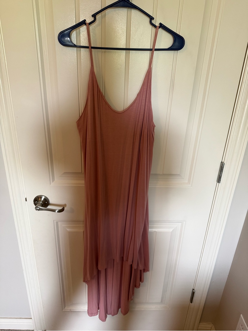 High-Low Slip Dress in Dusty Rose